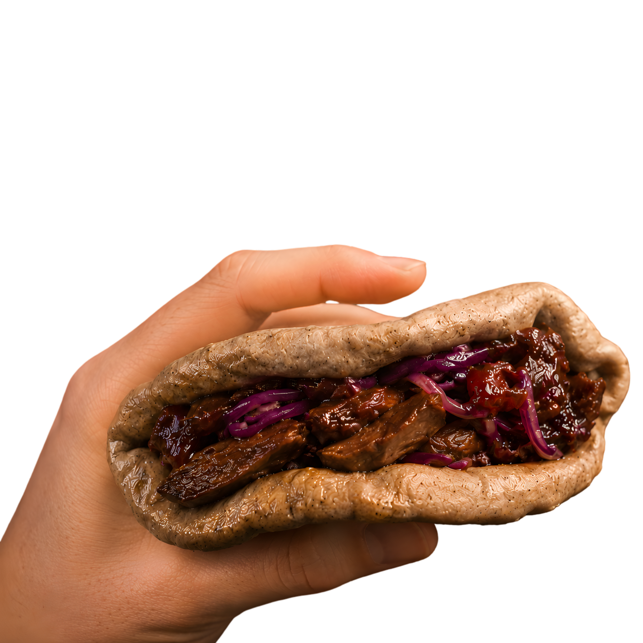 Bao vegetale gluten-free tenuto in mano, simbolo del progetto BAO ad Asti